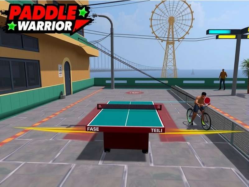 Paddle Warrior Victor Gameplay Screenshot showing Mumbai Dharavi street table tennis style
